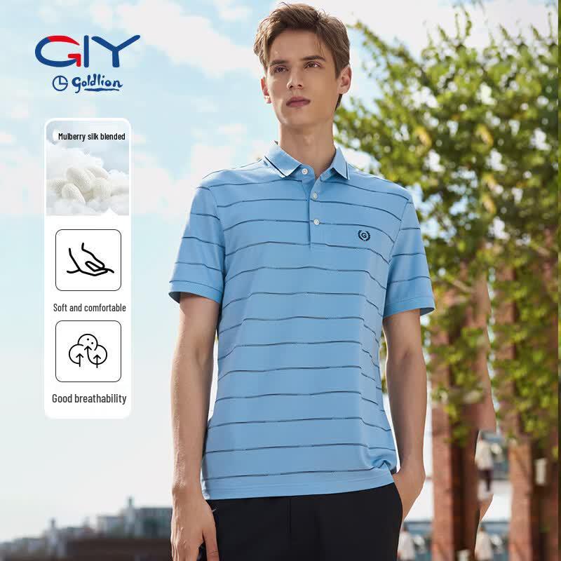 

Goldlion Men s GY2026 Premium Lapel Polo Shirt L