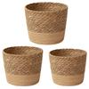 Nordic Style Natural Seagrass Woven Planter Basket Rattan Plant Flower Pot Set Home Decorative Multifunctional Storage Baskets