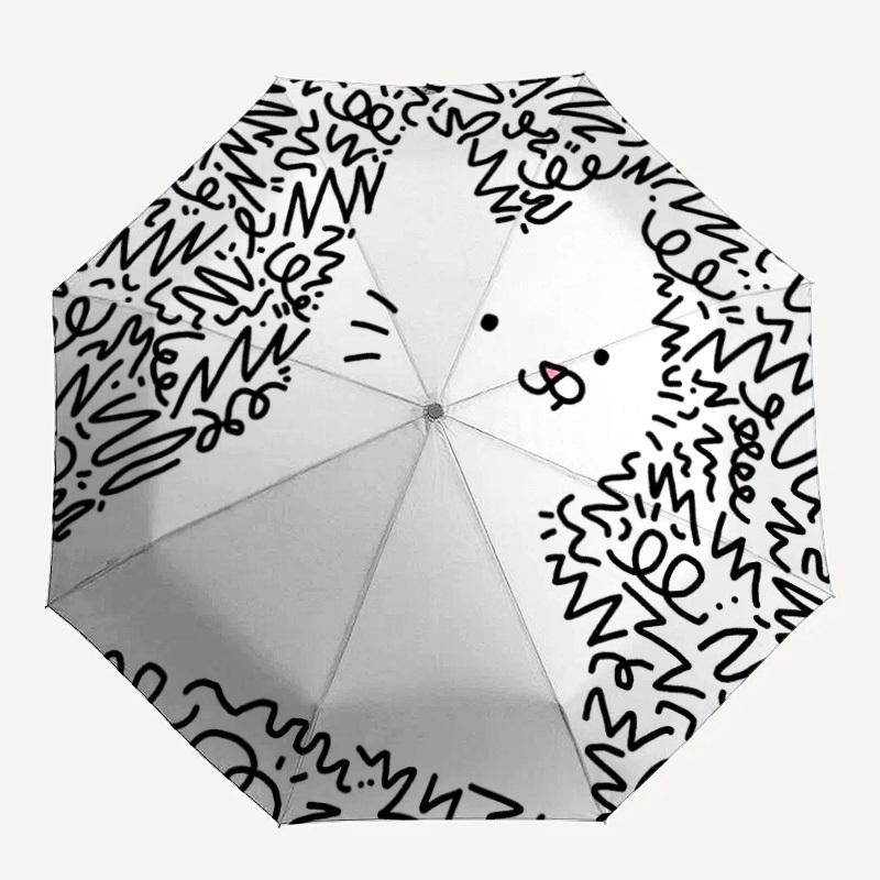 

1pc Headphones, Doodle Automatic Folding Umbrella Portable Collapsible 8-Rib Umbrella for All Seasons, Casual Outdoor Accessory, B70