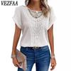 Women's Fashion Casual Summer Spring Solid Color Print Short Sleeve O-Neck Blouses & Shirts