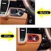 Interior Headlight Switch Frame Cover Sticker Trim Compatible for Porsche Cayenne 2018-2023 Real Carbon Fiber Car Styling Interior Accessories(Red)