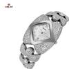 Unique Design Gold Women Bracelet Watches Luxury Elegant Wrist Watches For Ladies Full Diamond Women Quartz Wristwatches