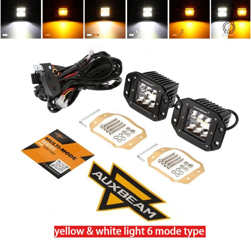 

AUXBEAM 3 Inch LED Pods Light Spot Beam Flush Mount Car Work Light with Wiring Harness for Trucks Offroad SUV UTV ATV Boat