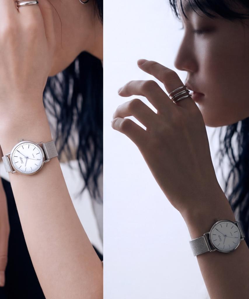 Sialeugo Sg-002S-Sw Caper Collection Women'S Steel Metal Mesh Wristwatch
