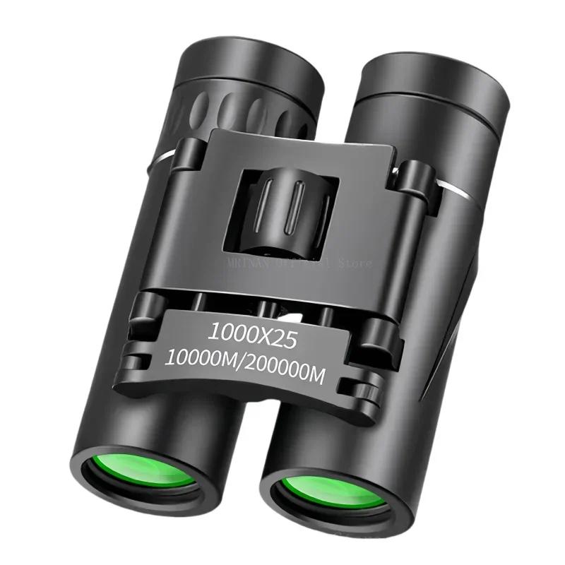 1000x25 HD Binoculars Long Range Folding Mini Telescope with BAK4 FMC Optics for Hunting Sports Outdoor Camping Travel