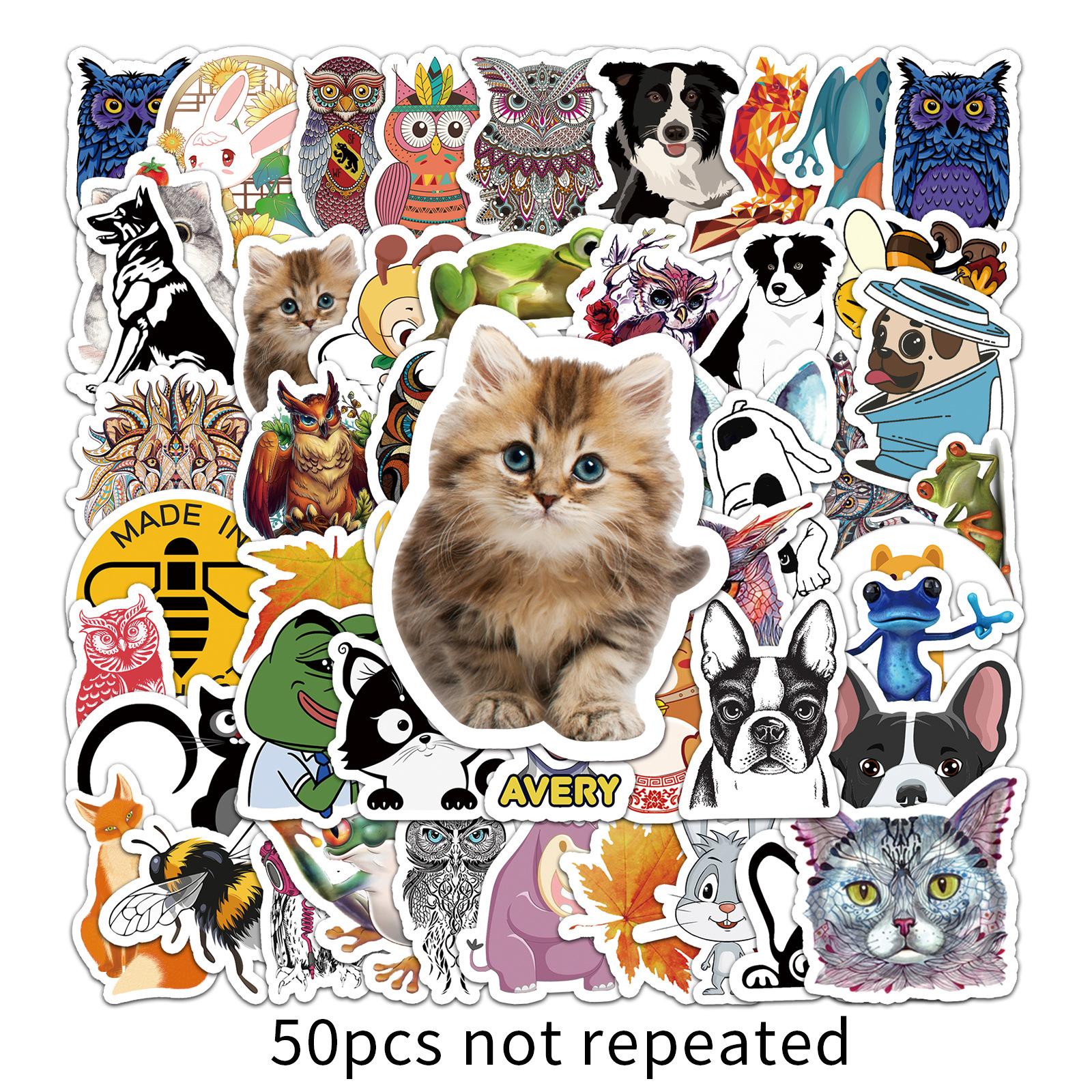 

52 Cute Animals Cartoon Suitcases Suitcases Motorcycles Car Doodle Ornament Water-Repellent Decals Premium Durable