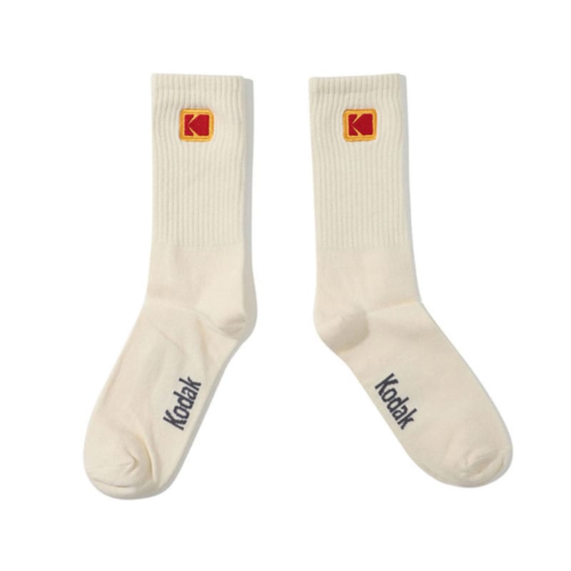 KODAK Apparel ColorPlus Mini Logo Crew Socks IVORY