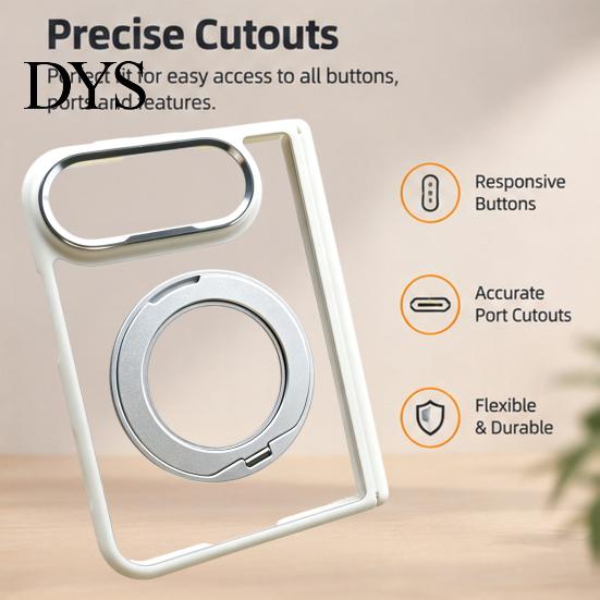 Shockproof Skin Friendly Case Clear Protective for IPhoneDuo 2026, Slim Phone Protector with 360 Degree Precision Cutout Shell Rotatable Kickstand,