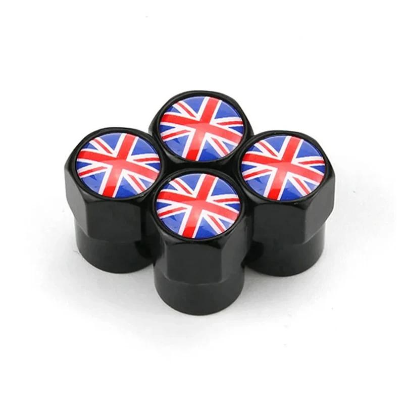 

4Pcs UK Flag Car Wheel Tire Stem Air Valve Caps Covers For MINI COOPER S JCW F55 F56 R55 R56 R60 F60 Exterior Auto Accessories чёрный