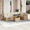 VidaXL Garden Lounge Set with Cushions 9 Pcs Beige Braided Resin 3274868