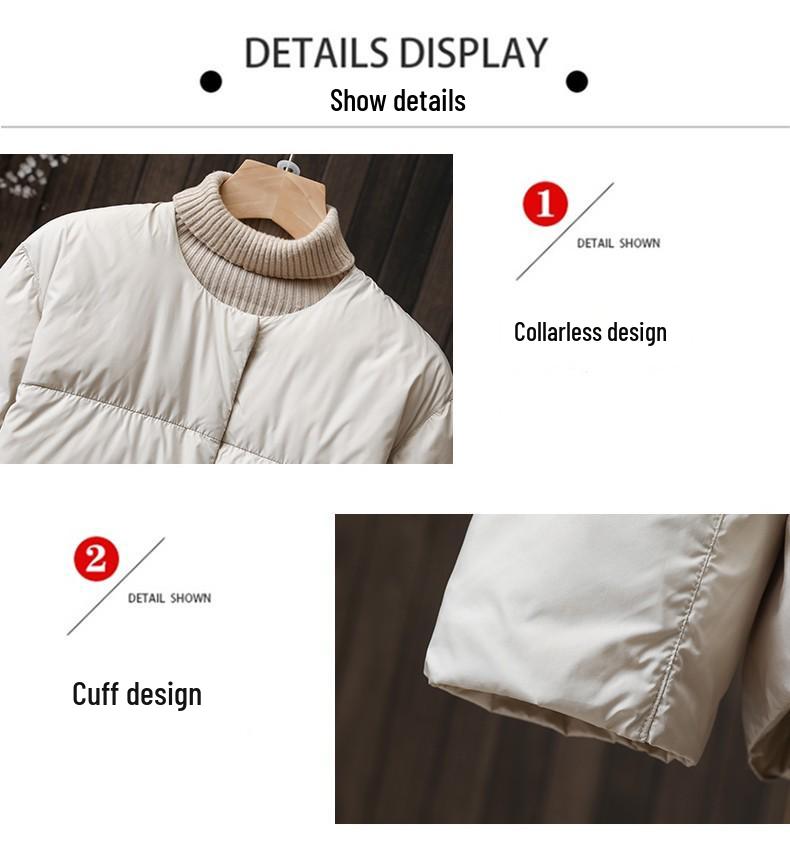 2024 Women's Stylish Short Down Jacket, Stand Collar Puffer, Petite Korean Style Autumn Winter Outerwear