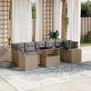 VidaXL Garden Lounge Set with Cushions 8 Pcs Beige Braided Resin 3269039