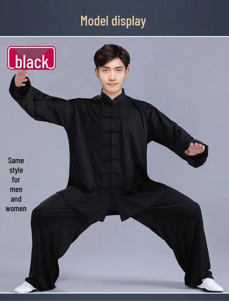 High-End Milk Silk Tai Chi Suit Set for Women and Men - Spring To Autumn Wushu Performance Outfit, Chinese Style
