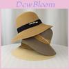 Chapeau de Paille Perlé Style Coréen à Large Bord Pare-Soleil Pour la Plage et les Vacances