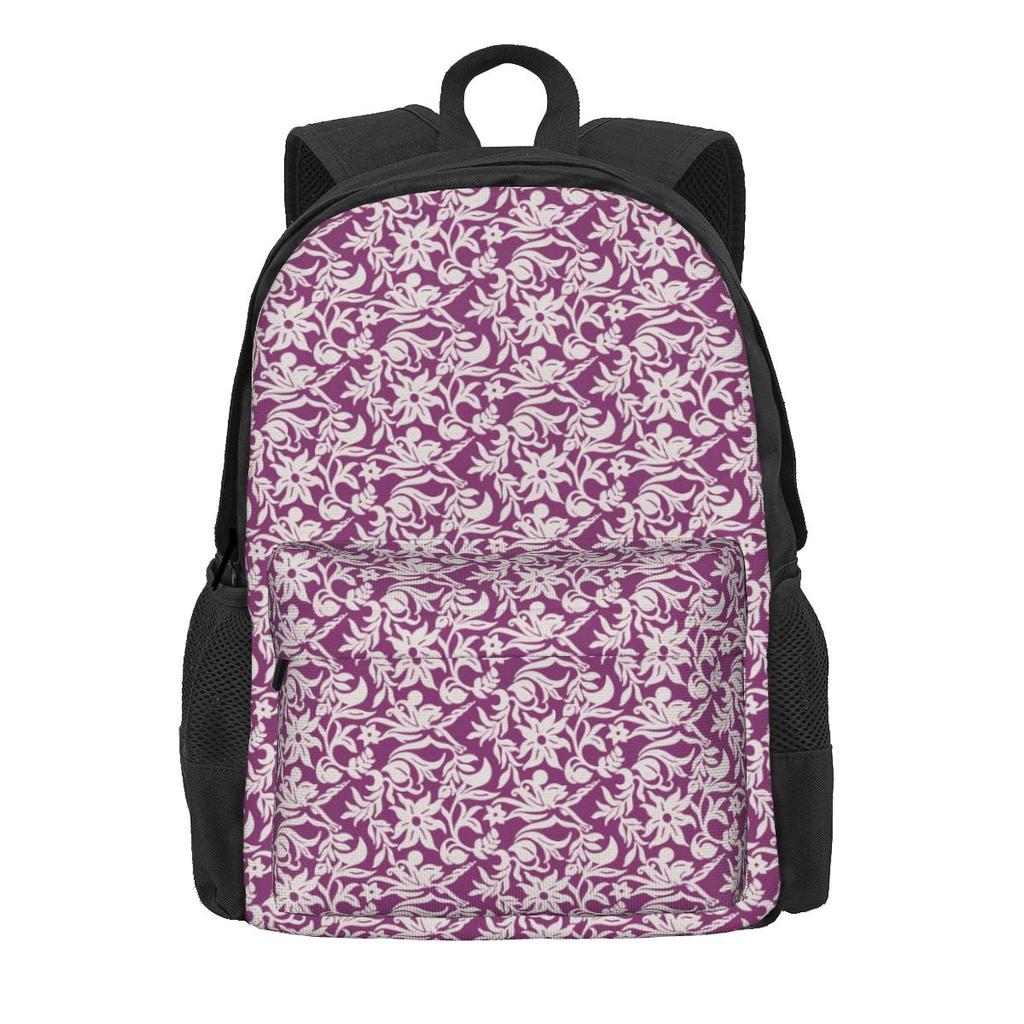 Roses Floral Backpack Pink Flowers Print Travel Backpacks Women Men Kawaii School Bags Design Big Rucksack