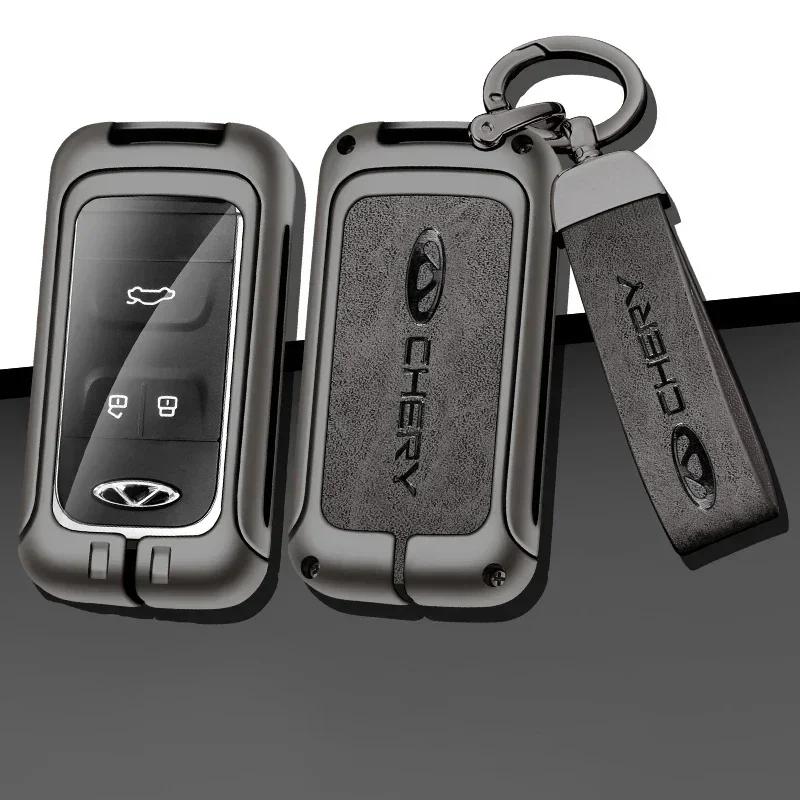 Zinc Alloy Car Remote Control Key Case Cover for Chery Tiggo 8 Automotive Key Fob Chain Keychain Keyless Interior Accessories