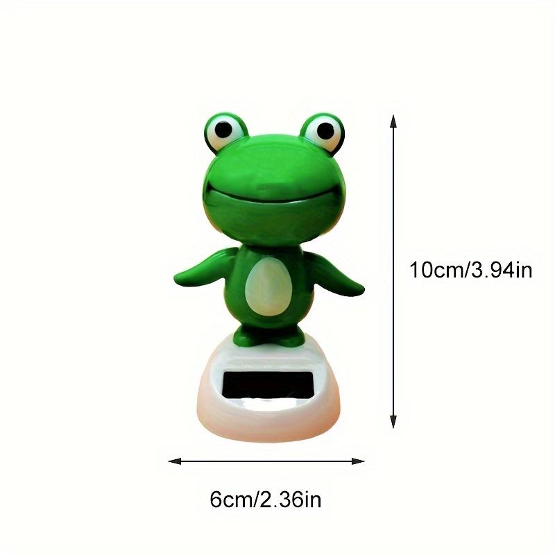 Solar Frog Dashboard Ornament ABS Moving Head Car Decor 10cm Green