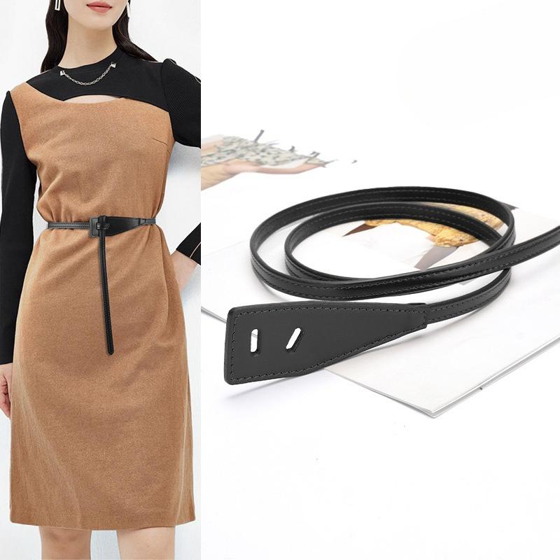 Slim Waist Belt, Jester Leather Knotted Suit Jacket, Waist-hugging Fashion Versatile Shirt Belt