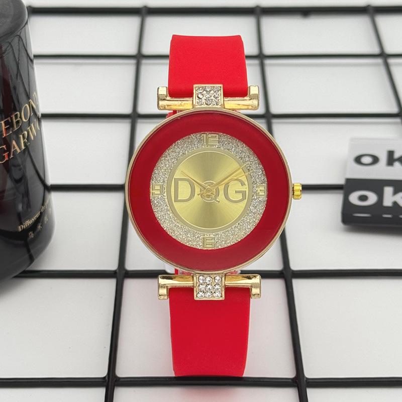 Женские часы JYL с бриллиантами, роскошные, для студентов, силиконовый ремешок Red яичная скорлупа