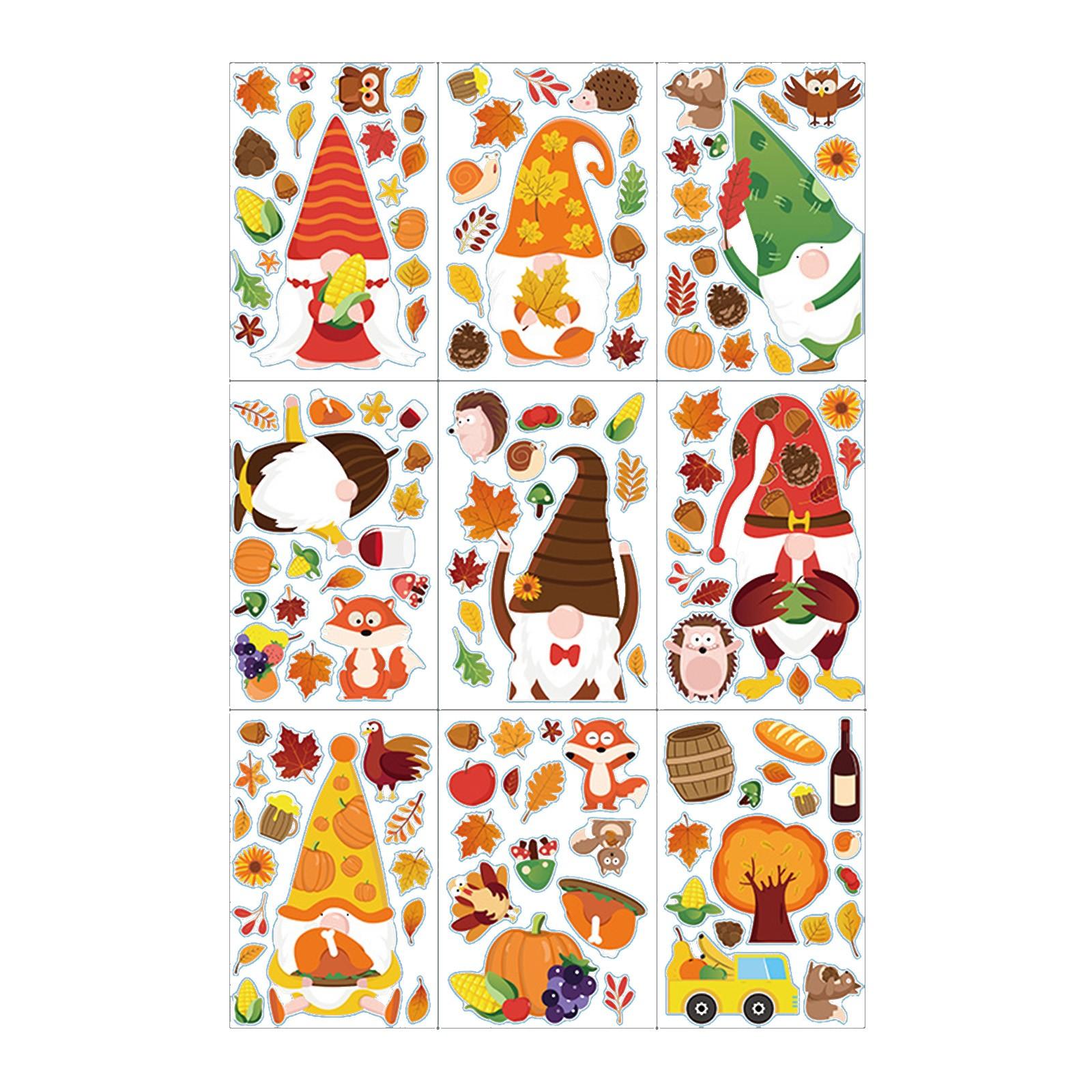 

Dwarf Doll Thanksgiving Window Sticker Party Refrigerator Wall Sticker