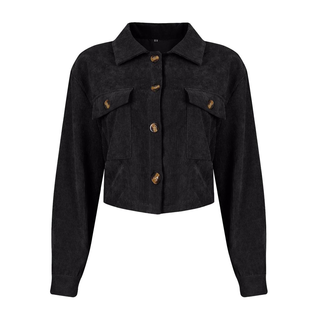 Cămașă largi din velur cu rever, de culoare uni, la modă pentru femei