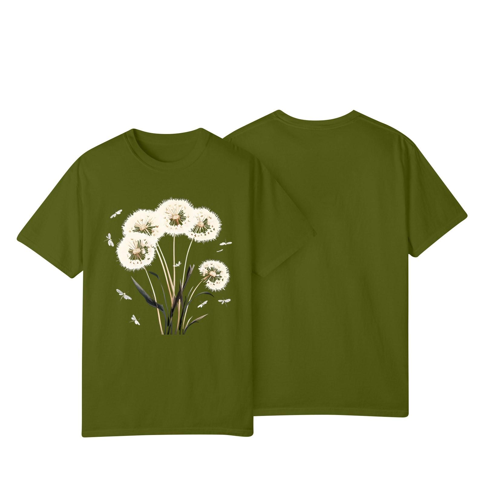 

Женская повседневная футболка с принтом подсолнухов Street Slim Fit с коротким рукавом L армия зеленый