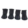 4 Stück Silikon Haustier Hund Niedlich Wasserdicht Stiefel Rutschfest Schützend Regenschuhe(L Schwarz)
