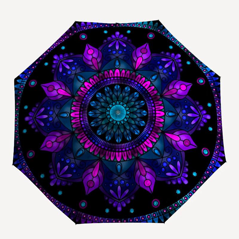

1pc Mandala Pattern Umbrella - Portable Home Essential, Durable Iron Frame with Rod Structure, Fashion Lovers yy250910097