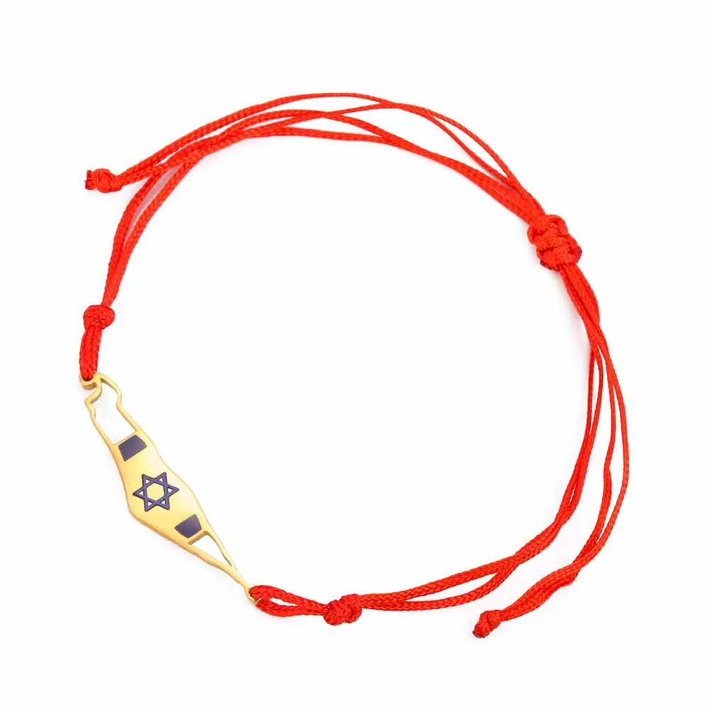 Dreamtimes Blízký východ Je Hvězda Davidova Mapa Náramky pro Ženy Muže Nastavitelný Provázek Řetízek Nerezová Ocel Amulet Šperky Dárky