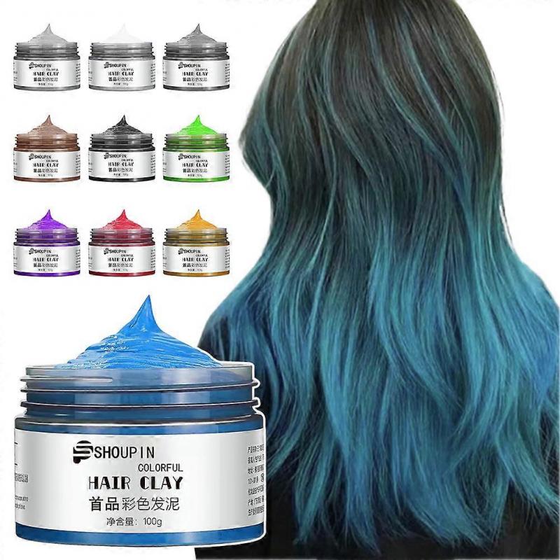 Color Hair Wax Long Lasting Temporary Coloring Hair Wax Quickly Dry Professional Hair Styling Cream
