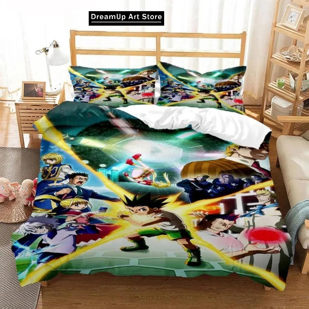 3D Print Fashion Anime HUNTER HUNTER Bedding Set Boys Girls Twin Queen Full Size Duvet Cover Pillowcase Bed Adult Bedroom