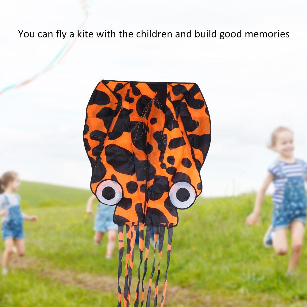 Ośmiornica Latawiec Jednoliniowy Zwierzę Miękki Pomarańczowy Nakrapiany Kolor Zabawa na Świeżym Powietrzu Latająca Zabawka 4 Metry