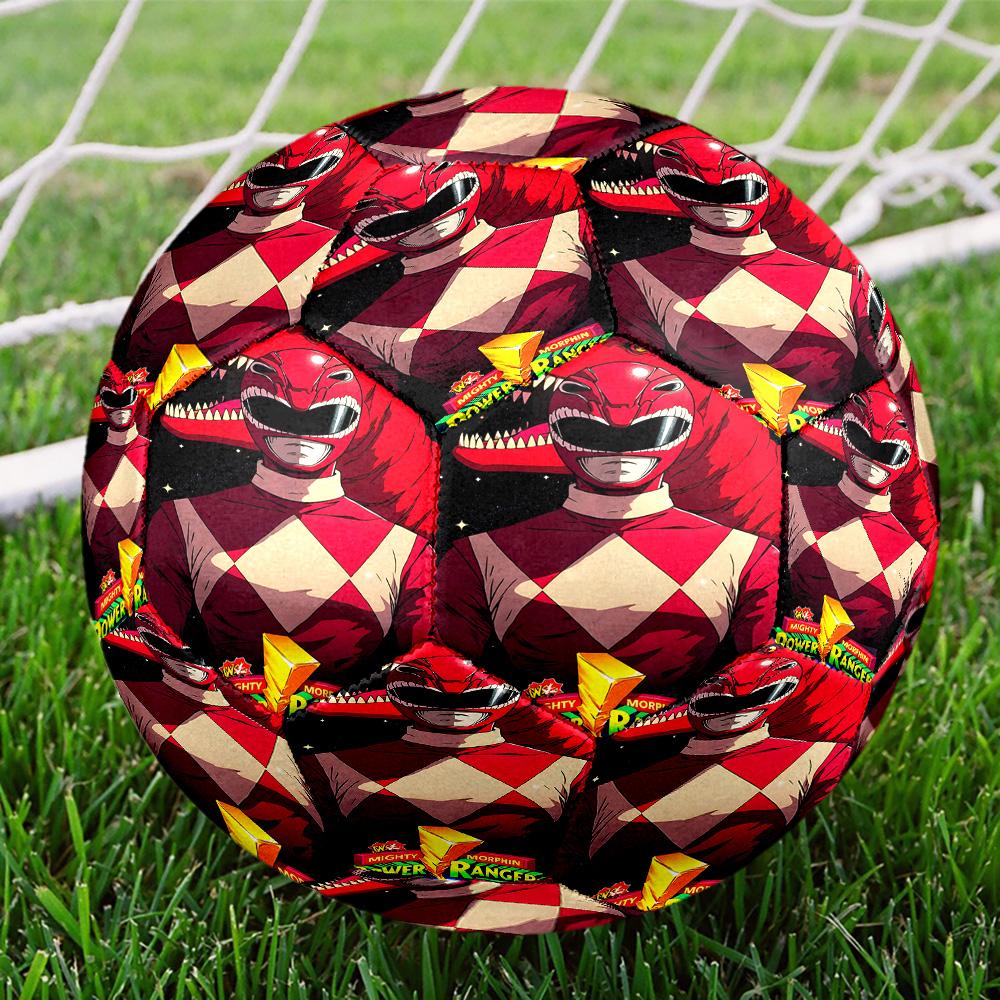 Mighty Morphin Power Rangers Print Size 5 Soccer Ball, Standard Match Football for Sports Game and Team Practice, Ideal Gift for Soccer Fans