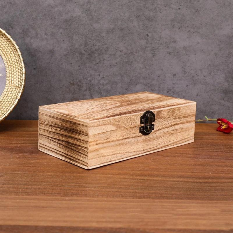 Wooden Gift Box Rectangular Wooden Box - Colored Storage Box Wooden Gift Packaging Box Organizer Box