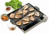 Ishigaki Grilling 37cm X 26cm X Delicious and Healthy Grilling Plate for Portable Gas with Grooves for Draining Excess for Korean 3562 Plate, Black,