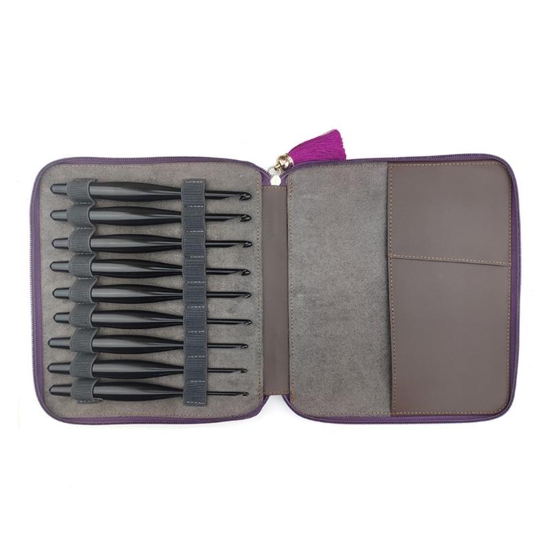 

9Pieces Aluminum Crochet Hook Knitting Crochet Needle Ergonomic Handle Crochet Hook Needle Knitting Tool Set 3.5mm-8.0mm 1