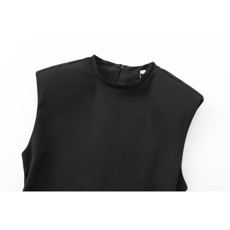 Kaslead New Arrival Women's Clothing Fashion Style Fashion Slim-Fitting Simple Black Sleeveless Long Dress 8190409