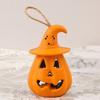 yangyizhi 12 Pcs Halloween LED Pumpkin Lantern, Spooky Hanging Lighted Light with Witch Hat for Indoor Outdoor Home Party Decor