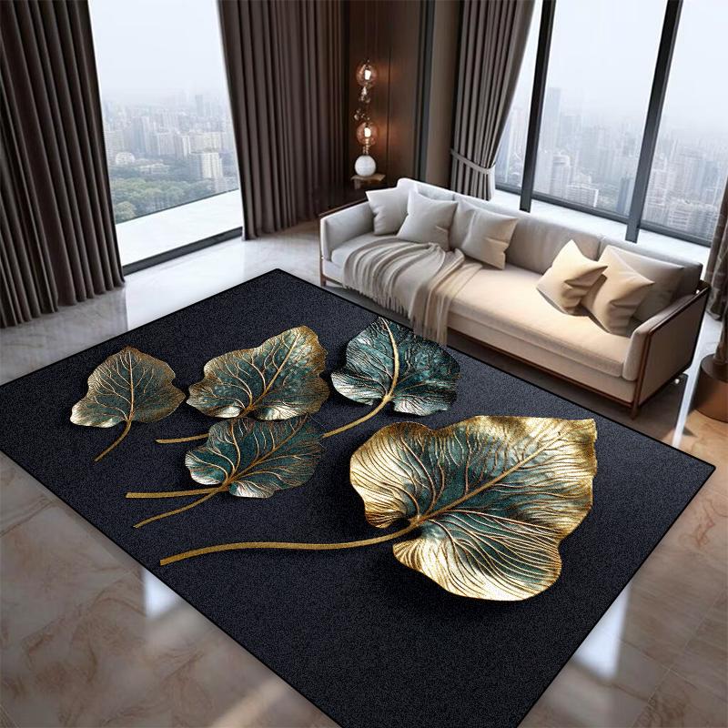 Alfombra Floral 3D Preciosa Sala de Estar Nórdica Decoración de Lujo Hogar Alfombra de Piso Antideslizante Lavable Dormitorio Vestidor Alfombra de Área Grande