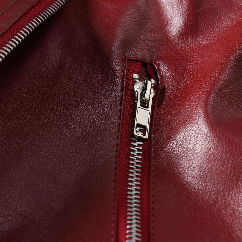 Erkek İnce Kesim Asimetrik Fermuarlı Deri Ceket - İngiliz Moda Motosiklet Stili