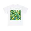 Unisex T-Shirt für Erwachsene, Frosch-Thema, Seerosenblätter, Verspielte Frösche
