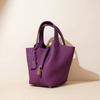 Women's Fashion Solid Color Leather Handbag with Lock Design, Casual Versatile Daily Shoulder Bag, Perfect Gift Purse