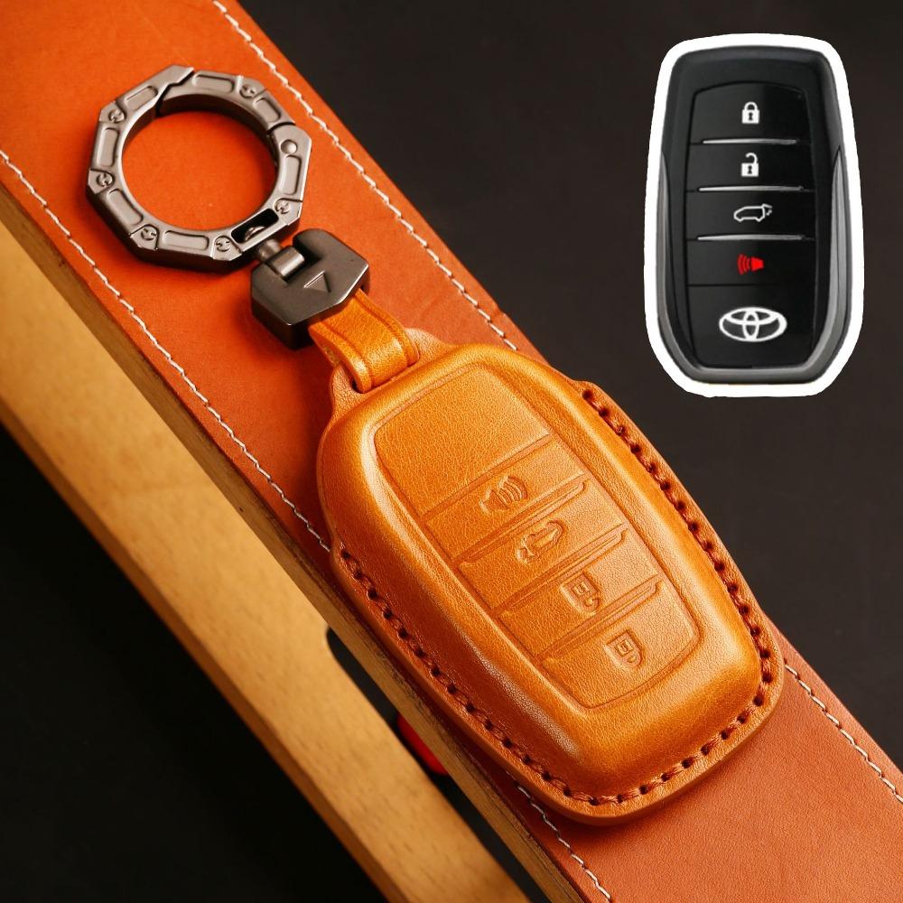 Echtes Leder Autoschlüsselhülle für Toyota Sienna Alphard Granvia Corolla Avalon Highlander Prado