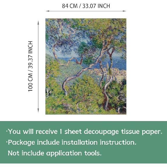 Flortlias Decoupage Tissue Paper for Furniture and Crafts, Extra Large Rice Art Tissue Paper DIY Decor for Wall, Furniture, Living Room, Bedroom,