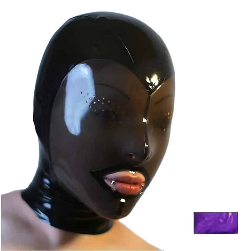 Fetish Mask With Back Zip Transparent Black Face Hood Latex Hoods