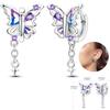 Early Spring 925 Silver Pink Tulip Sunflower Butterfly Grape Sweet Fresh Earrings Fit For Engagement Fine Jewelry Gifts
