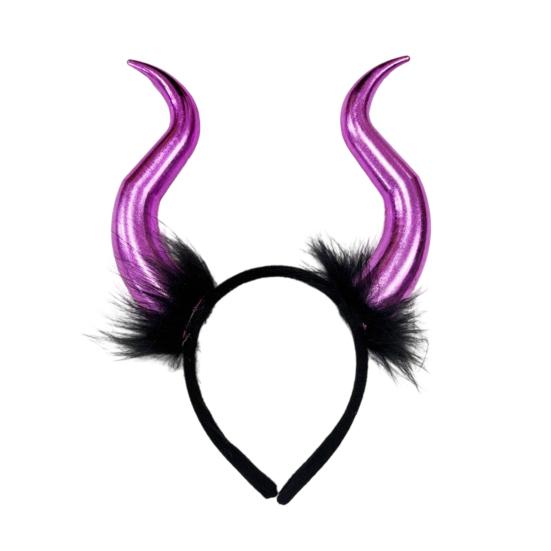 Halloween Teufelshörner Plüsch Stirnband Cosplay Gothic Haarreif Verkleidungszubehör Party-Outfits Stirnband