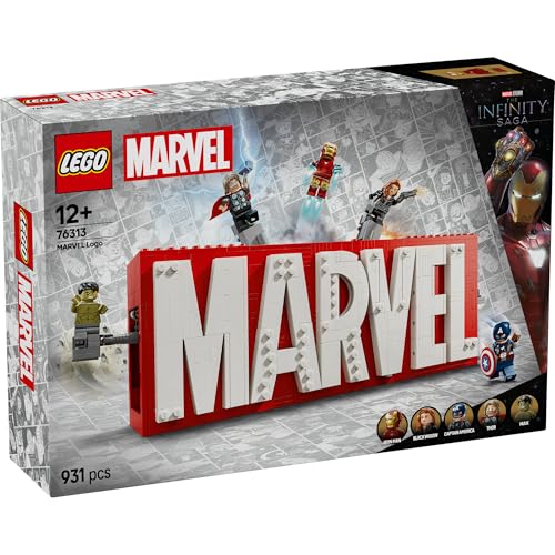 LEGO Marvel Logo & Minifigure Toy, Birthday Gift, Building Blocks, for Boys and Girls, Ages 12, 13, and 14, Elementary School Students, Marvel Goods,