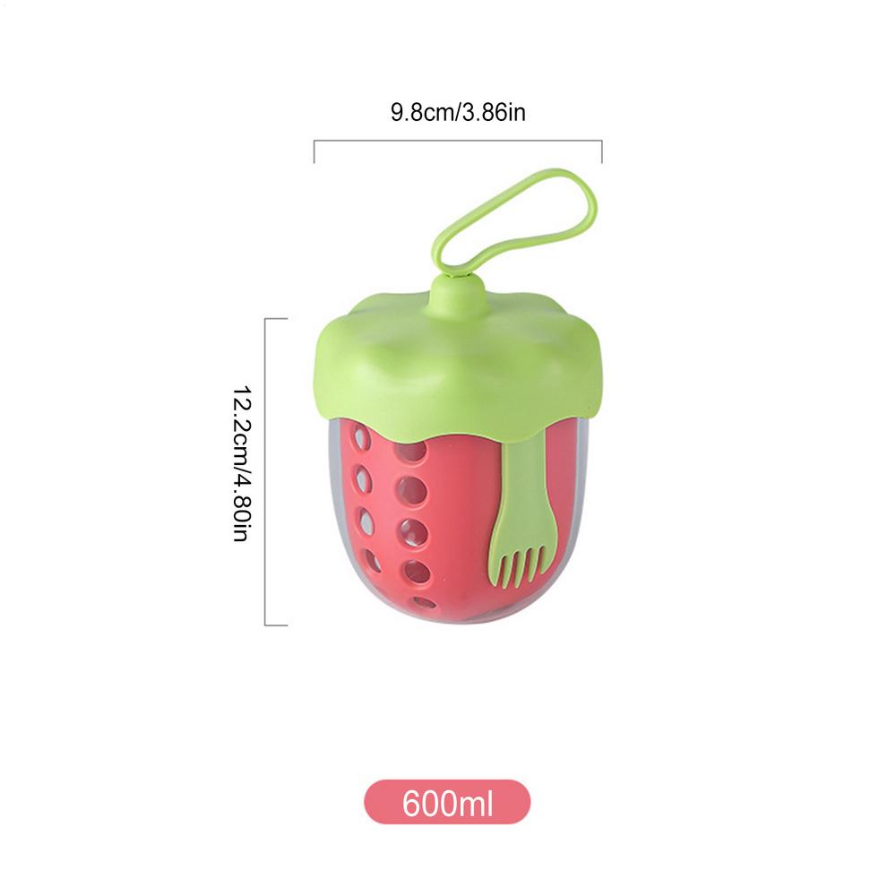 Portable Yogurt Fruit Salad Cup with Fork And Lid Food Container Detachable Fruit Cup for Picnics Work Parties Bento Boxes