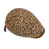Vintage Leopard Print Forward Hat Women Beret Newsboy Hat Peaked Cap